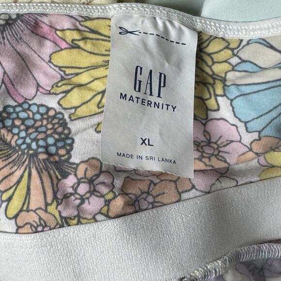 Gap Maternity Modal Floral Nursing PJ Dress Size XL Stretch Snaps Lace Shelf Bra - Picture 5 of 9